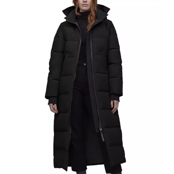 Canada Goose Women’s Black Mystique Longline Paneled Down Parka Coat Size XS - Picture 1 of 10